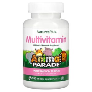 Вітаміни для дітей Nature's Plus Multi-Vitamin and Mineral Animal Parade смак кавуна, 180 жувальних цукерок у формі тварин (NAP-29993)