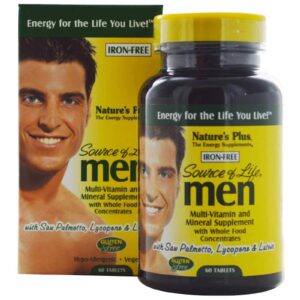 Вітаміни для чоловіків Nature's Plus Multi-Vitamin and Mineral Source of Life Men без заліза, 60 таблеток (NAP-03093)