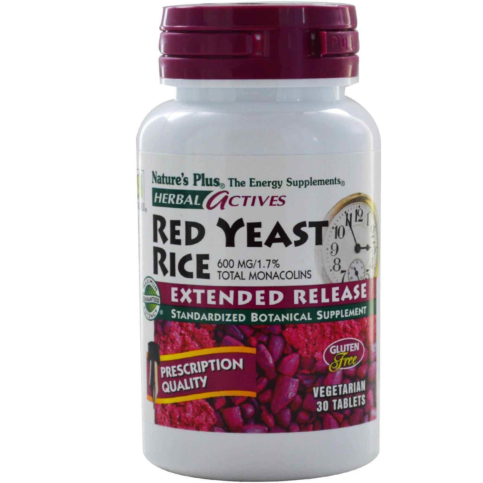 Червоний дріжджовий рис Nature's Plus Red Yeast Rice Herbal Actives 600 мг, 30 таблеток (NAP-07360)