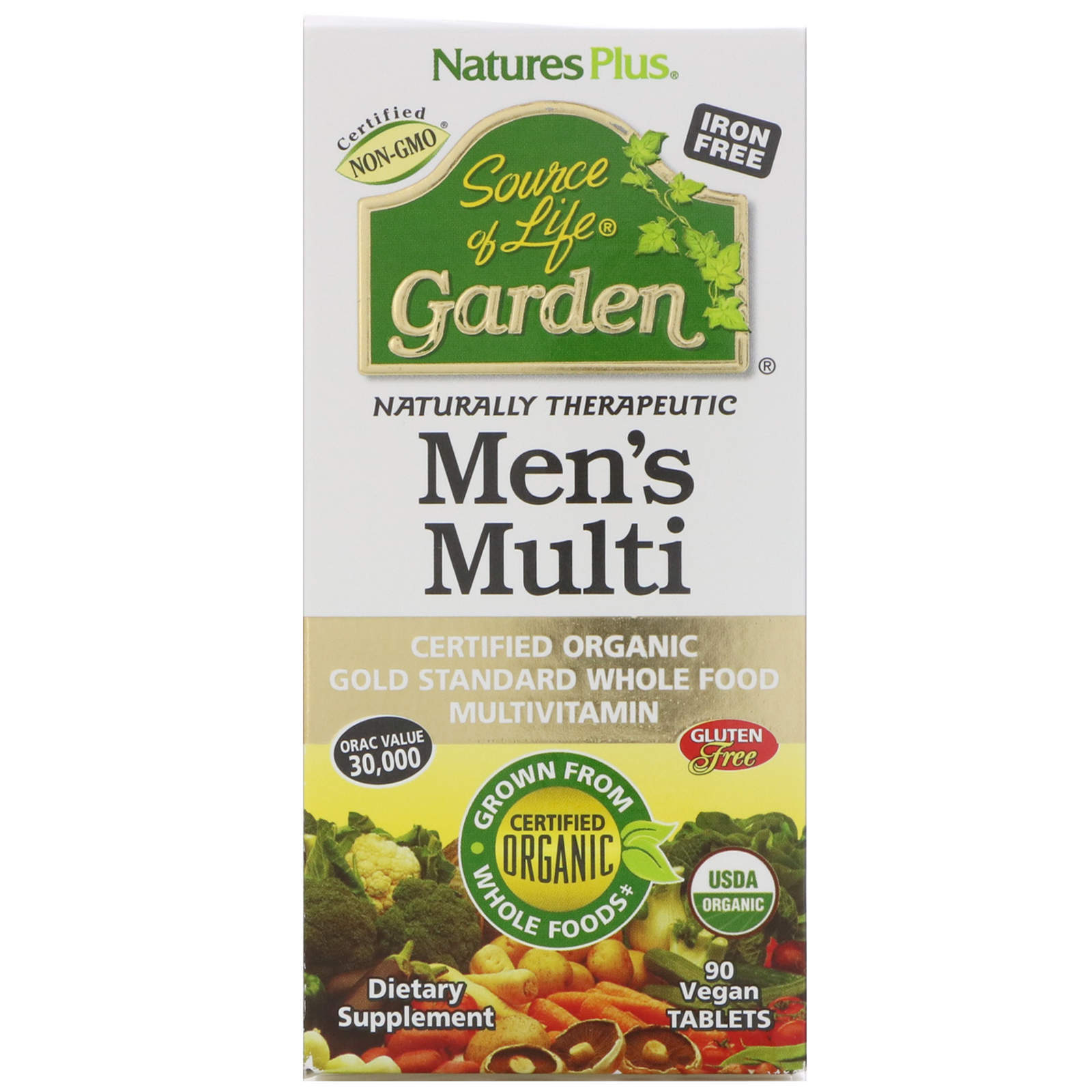 Мультивітаміни для чоловіків Nature's Plus Men's Multi Source of Life Garden, 90 таблеток (NAP-30741)
