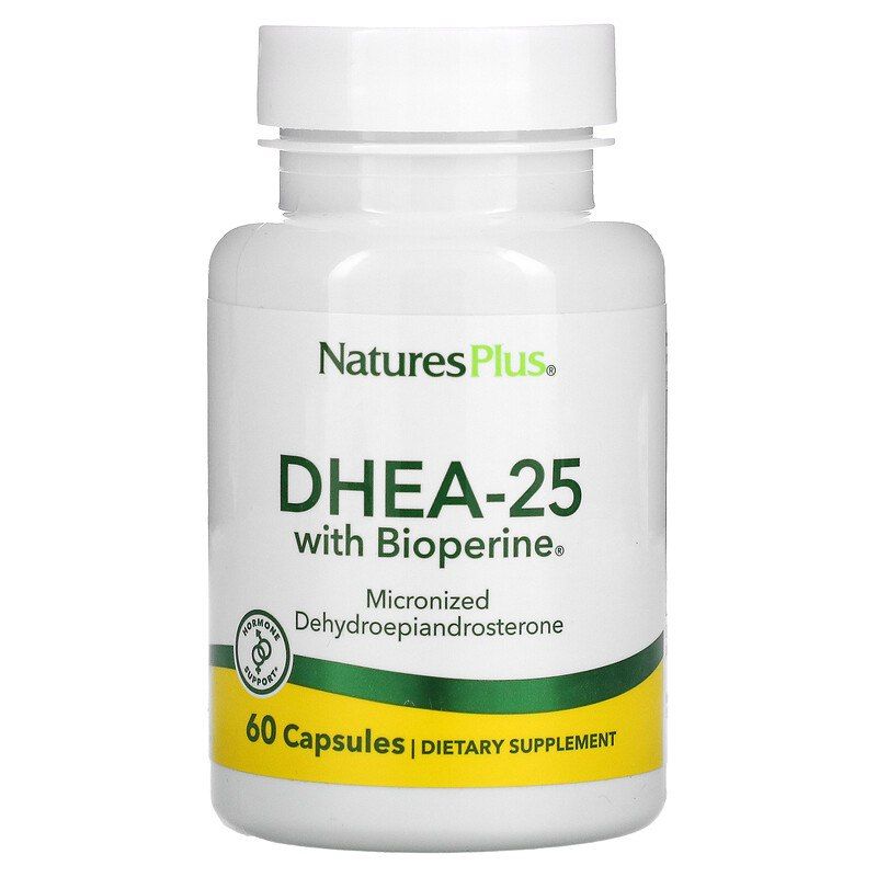 ДГЕА-25 з біоперіном Nature's Plus DHEA-25 With Bioperine, 60 вегетаріанських капсул (NAP-04968)