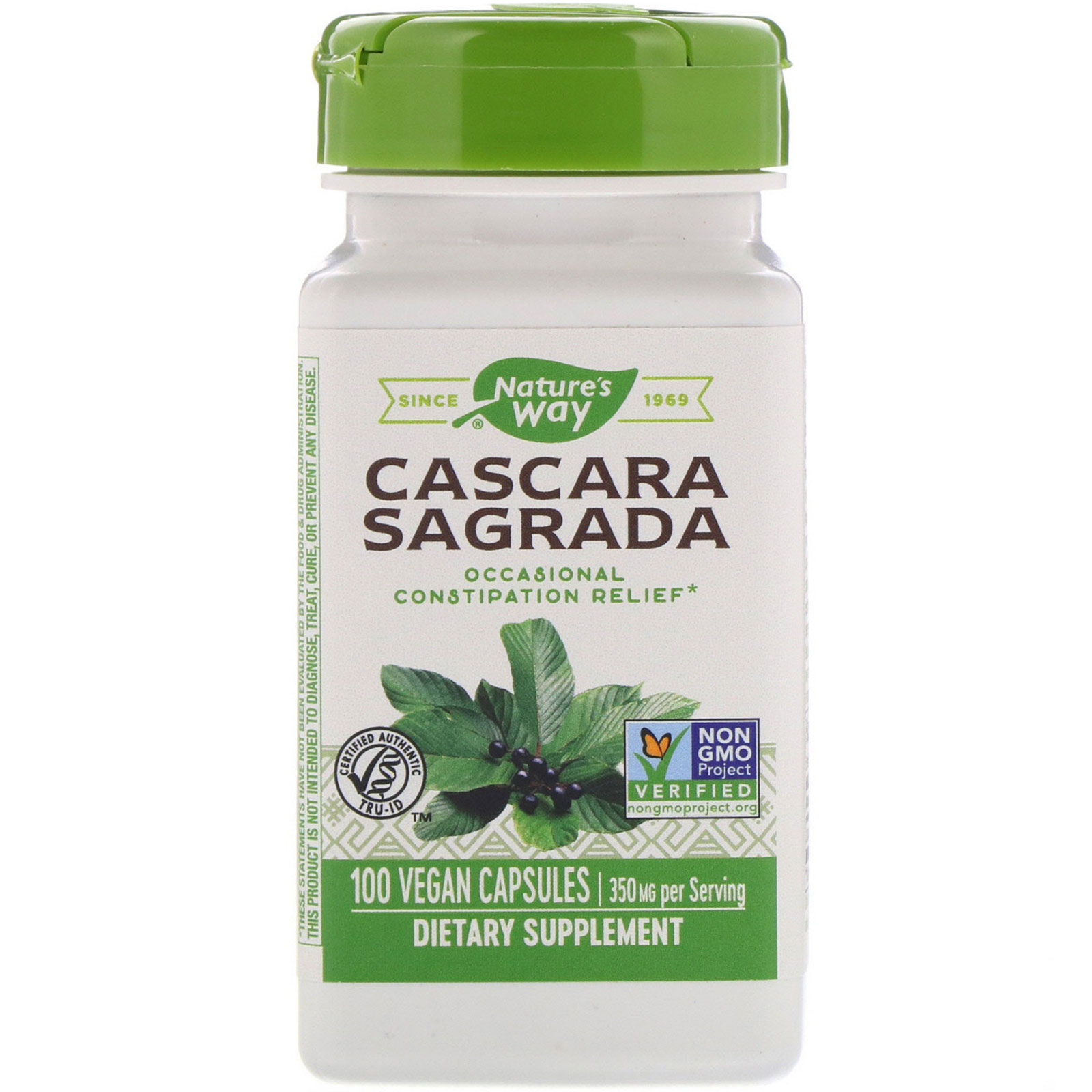 Каскара саграда Nature's Way Cascara Sagrada 350 мг, 100 капсул (NWY-11300)