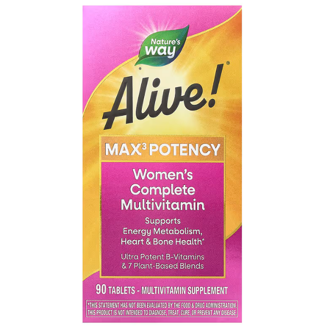 Вітаміни для жінок Nature's Way Alive Women's Complete Multivitamin 3 таблетки на день, 90 таблеток (NWY-15543)