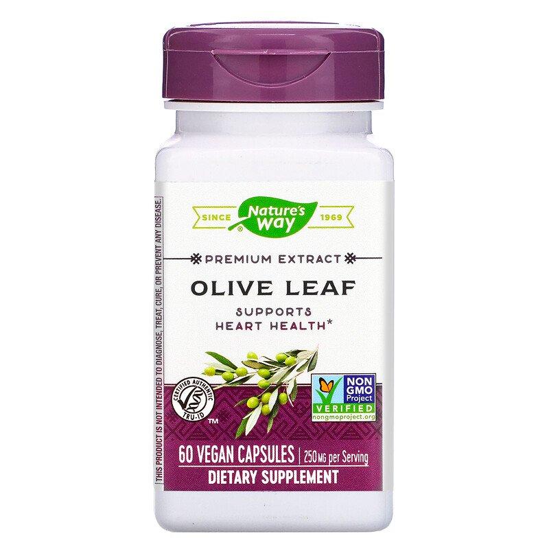 Екстракт листя оливи Nature's Way Olive Leaf преміум-клас 250 мг, 60 веганських капсул (NWY-64000)