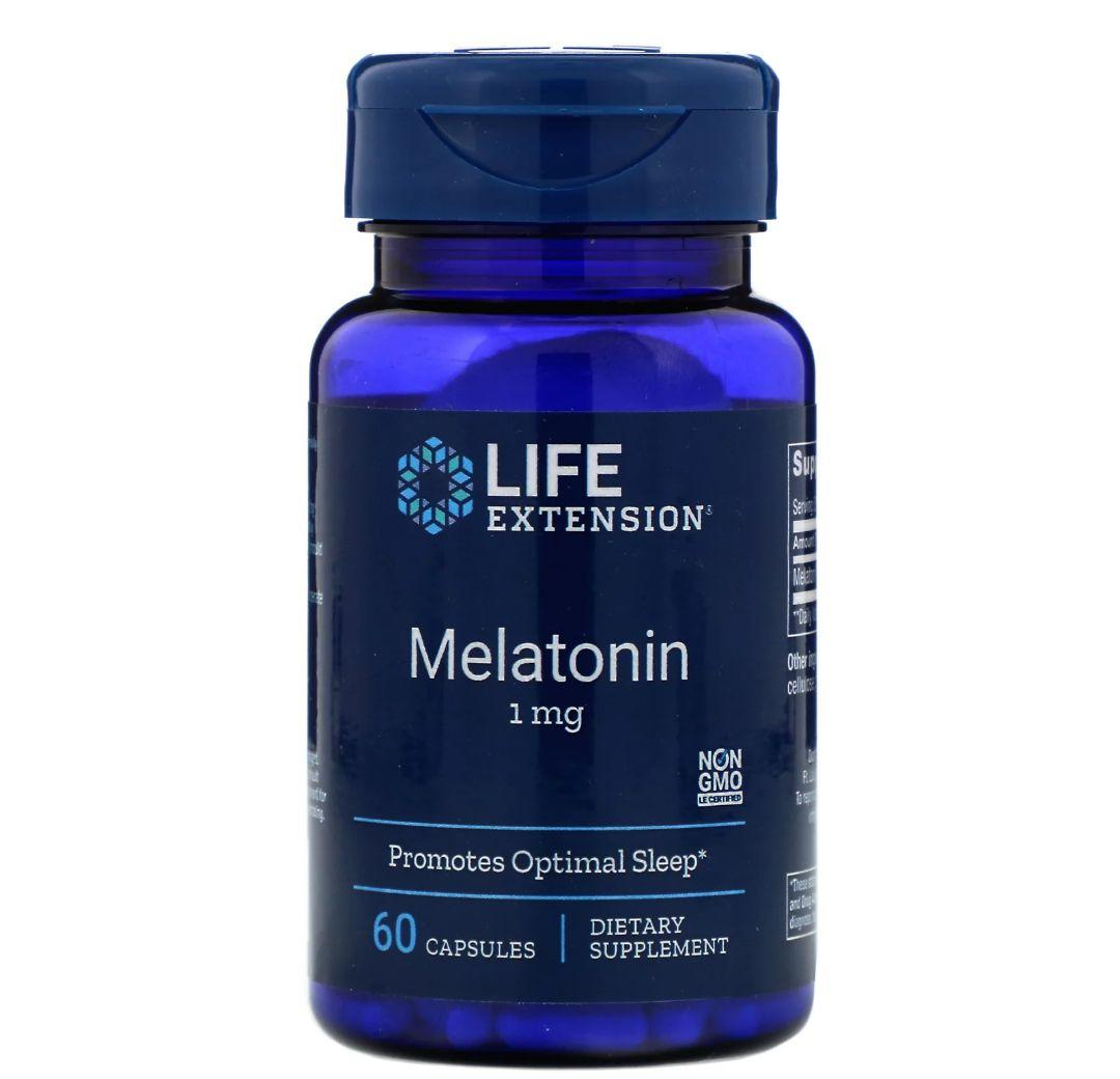 Мелатонін Life Extension Melatonin 1 мг, 60 капсул (LEX-32906)