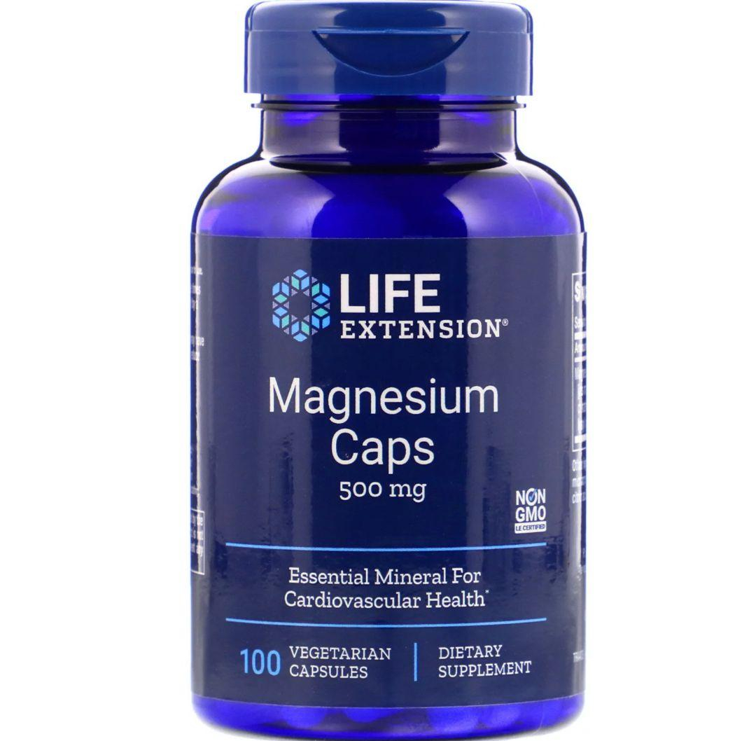 Магній Life Extension Magnesium 500 мг, 100 вегетаріанських капсул (LEX-14591)