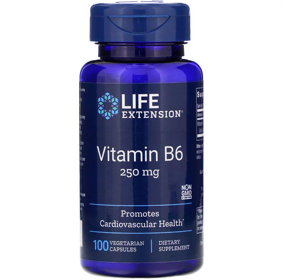 Вітамін В6 (піридоксин) Life Extension Vitamin B6 250 мг, 100 капс. (LEX-15351)