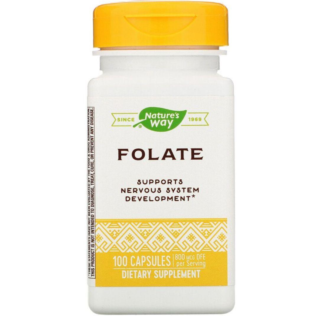 Фолієва кислота Nature's Way Folate 800 мкг, 100 капсул (NWY-40451)