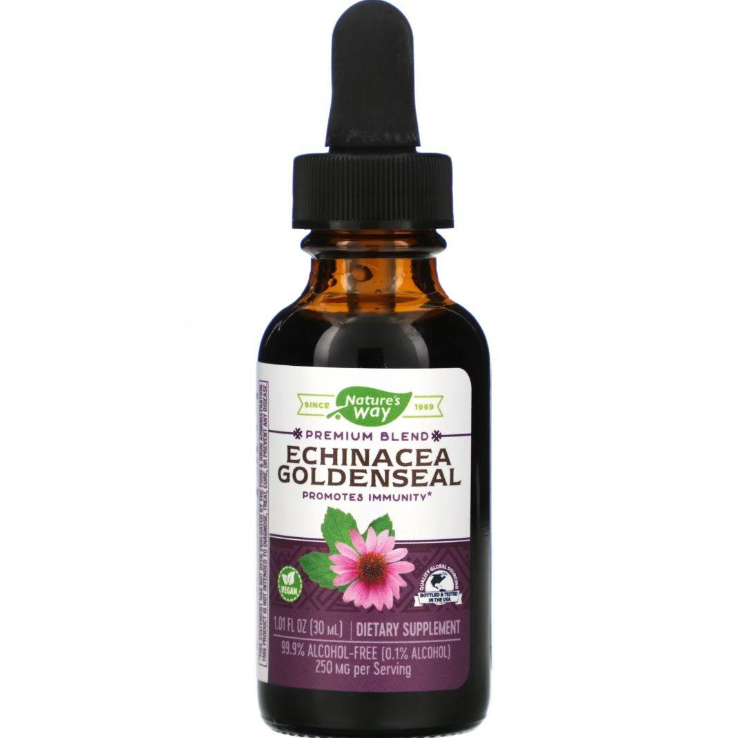 Ехінацея і гідрастіс Nature's Way (Echinacea Goldenseal) без спирту 99.9%, 30 мл. (NWY-14663)
