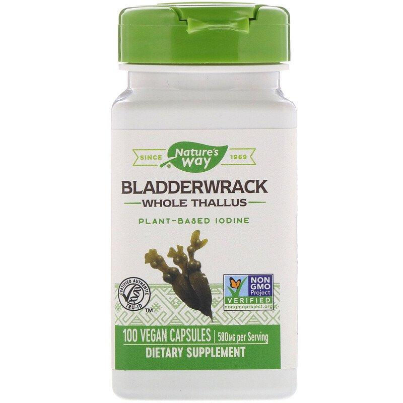 Ламінарія Nature's Way йод Bladderwrack 580 мг, 100 вегетаріанських капсул (NWY-15380)