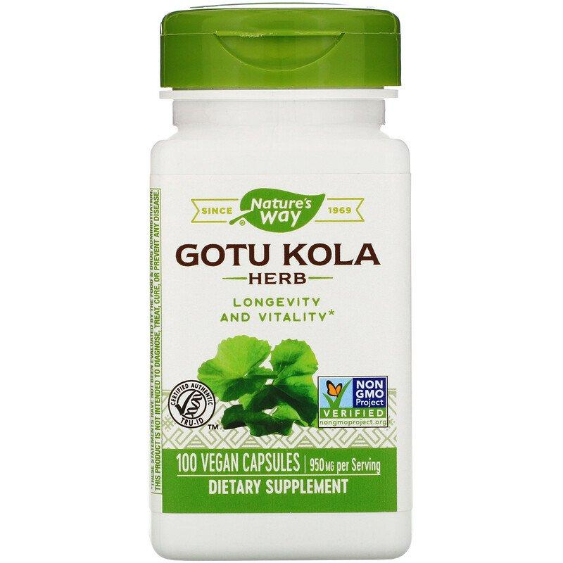 Готу кола Nature's Way Gotu Kola Herb 950 мг, 100 капcул (NWY-14000)
