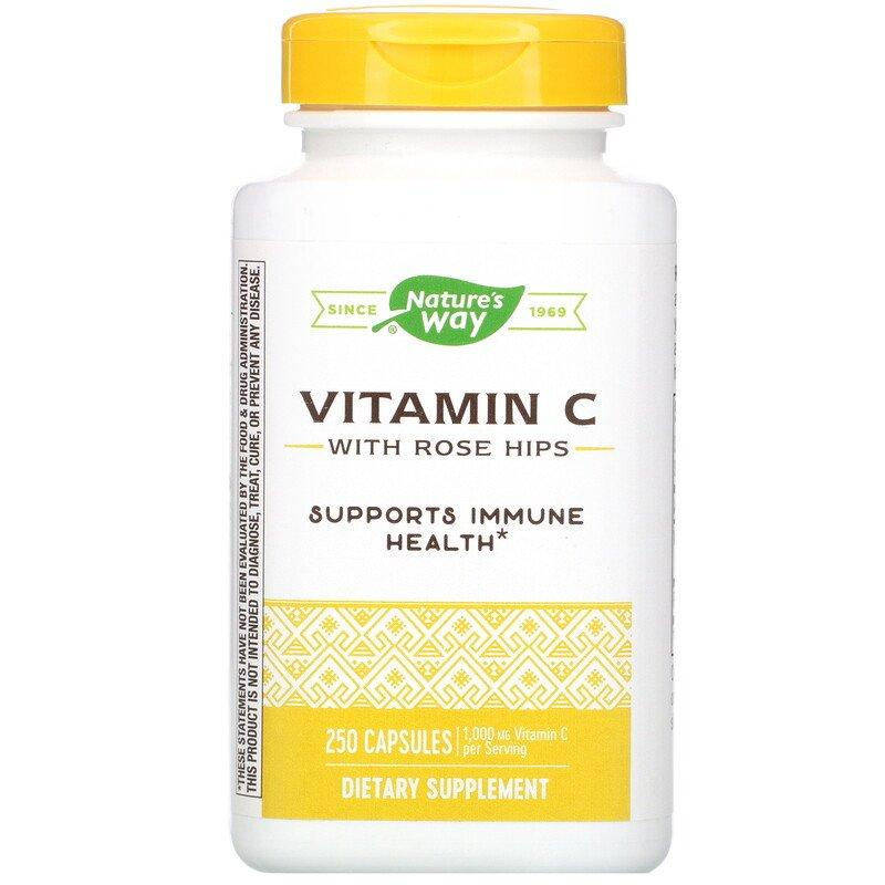 Вітамін С Nature's Way (аскорбінова кислота) Vitamin C з шипшиною 1000 мг, 250 капсул (NWY-40311)