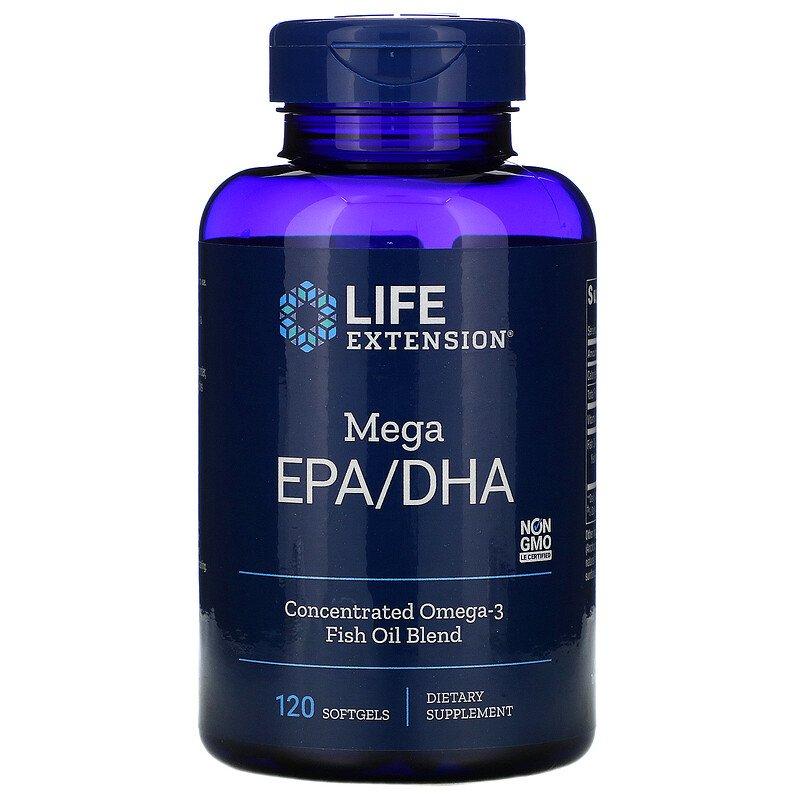 Риб'ячий жир Life Extension мега EPA DHA Mega EPA/DHA, 120 м'яких капсул (LEX-19371)