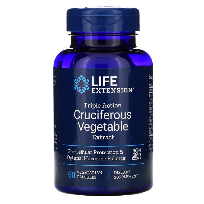 Рослинний екстракт Life Extension гормональна підтримка Cruciferous Vegetable Extract, 60 капсул (LEX-14686)