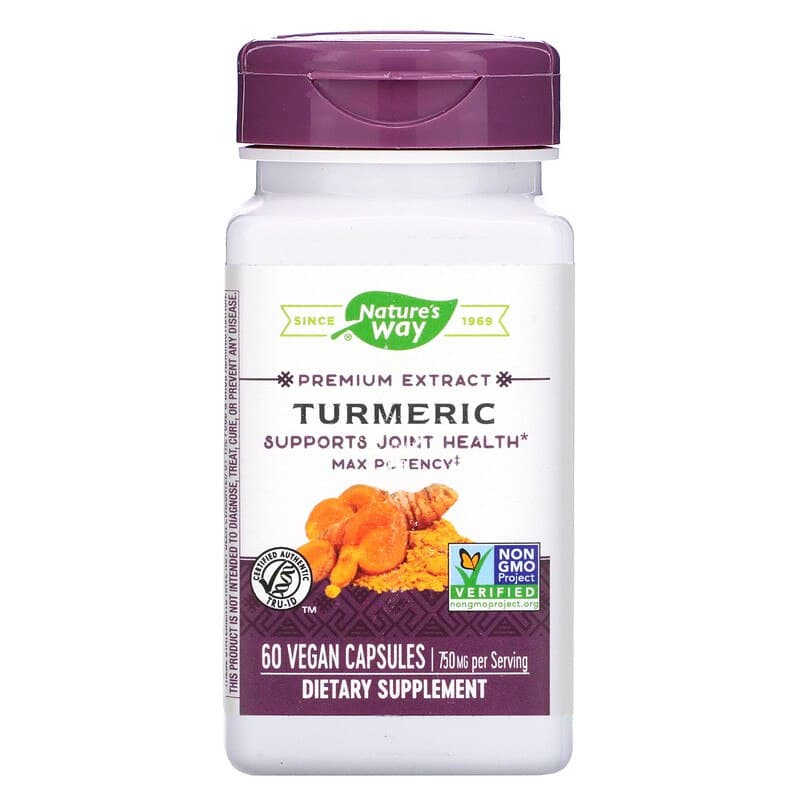 Куркума Nature's Way Turmeric стандартизована 750 мг, 60 капсул (NWY-10260)