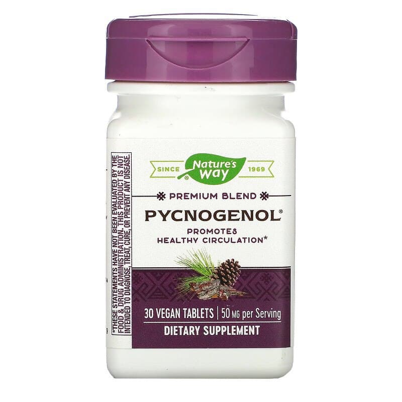 Пікногенол Nature's Way Pycnogenol екстракт соснової кори 50 мг, 30 таблеток. (NWY-45151)