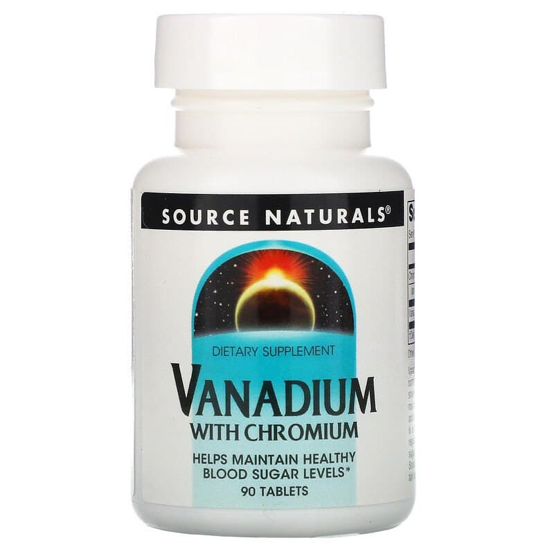 Хром і ванадій Source Naturals Vanadium with Chromium, 90 таблеток (SNS-01835)