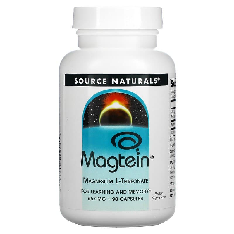 Магній L-треонат Source Naturals Magtein 667 мг, 90 капсул (SNS-02485)