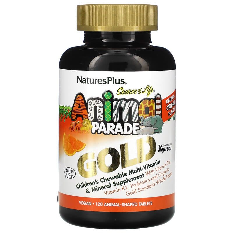 Вітаміни для дітей Nature's Plus Children's Chewable Multivitamin Animal Parade смак апельсина вишні та винограду, 120 жувальних таблеток у формі тварин (NAP-29936)