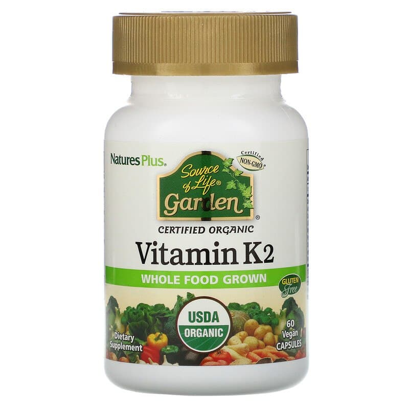 Вітамін К2 Nature's Plus (Vitamin K2) Source of Life Garden, 60 капсул (NAP-30737)