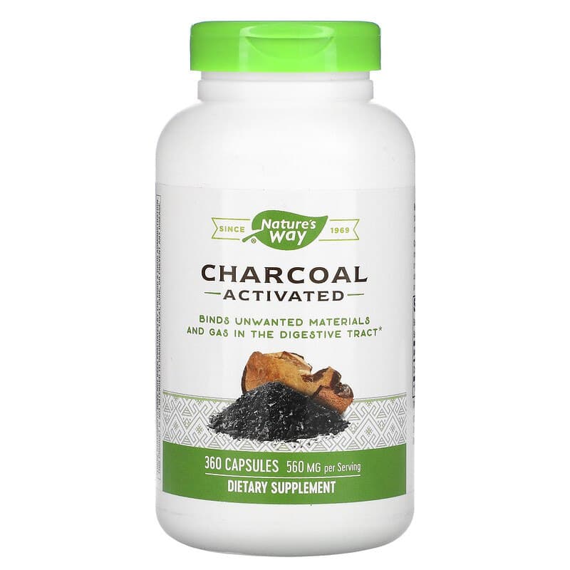 Активоване вугілля Nature's Way Charcoal Activated 280 мг, 360 капсул (NWY-11950)
