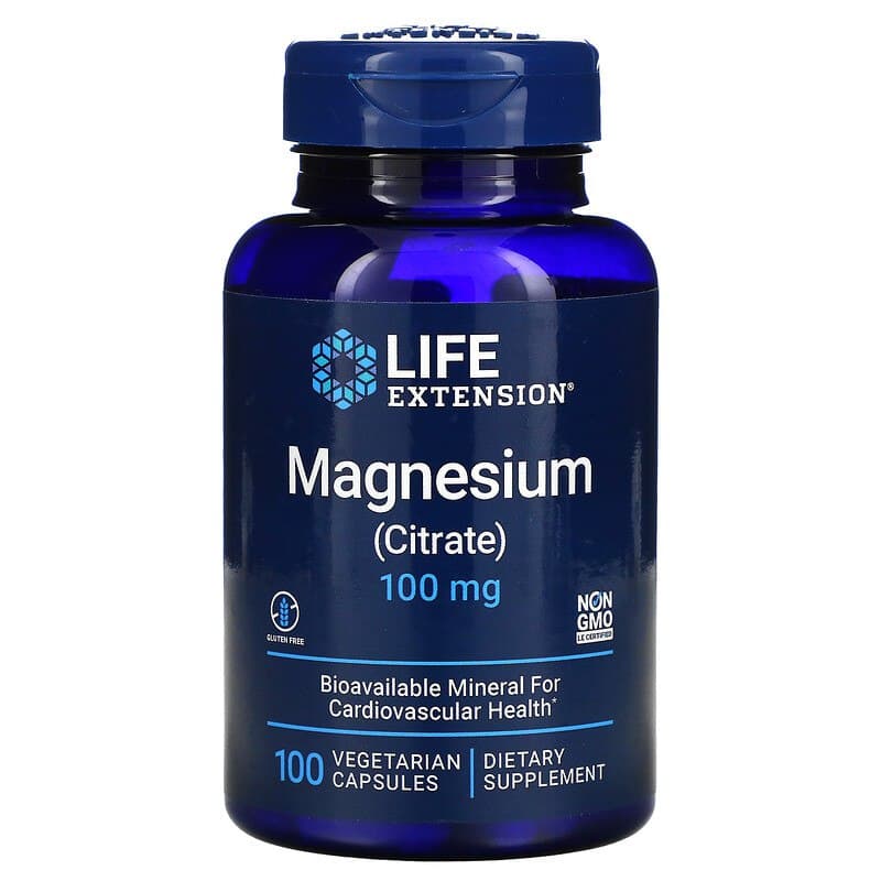 Цитрат магнію Life Extension Magnesium (Citrate) 100 мг, 100 вегетаріанських капсул (LEX-16821)