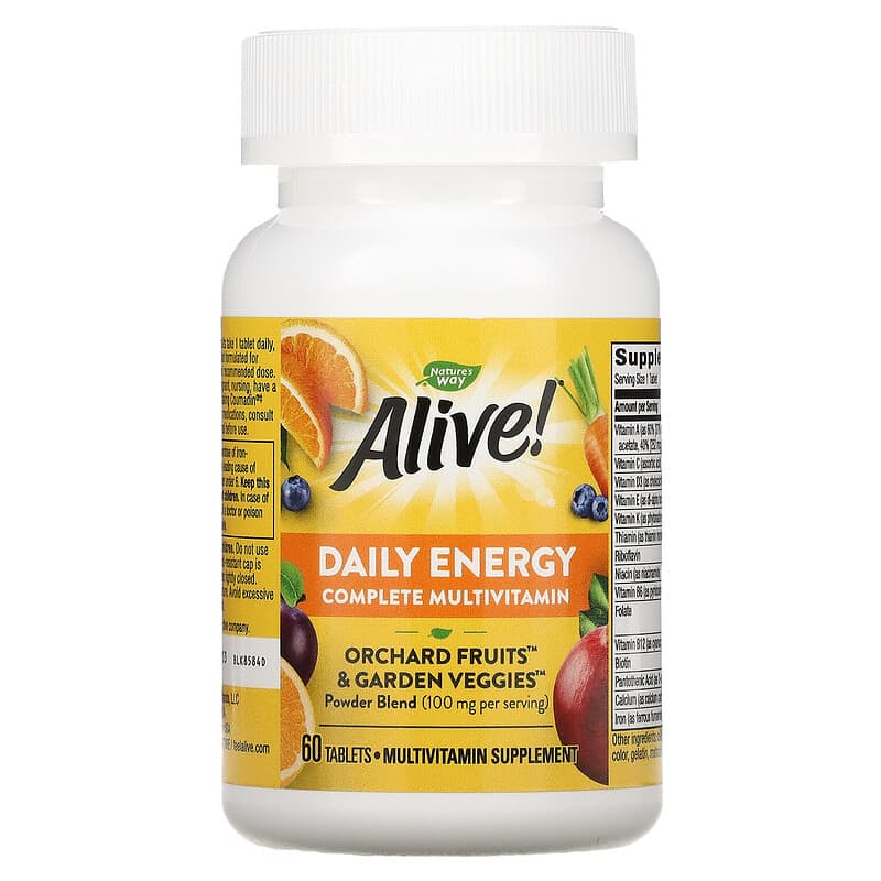 Мультивітаміни Nature's Way Alive! Daily Energy, 60 таблеток (NWY-60192)
