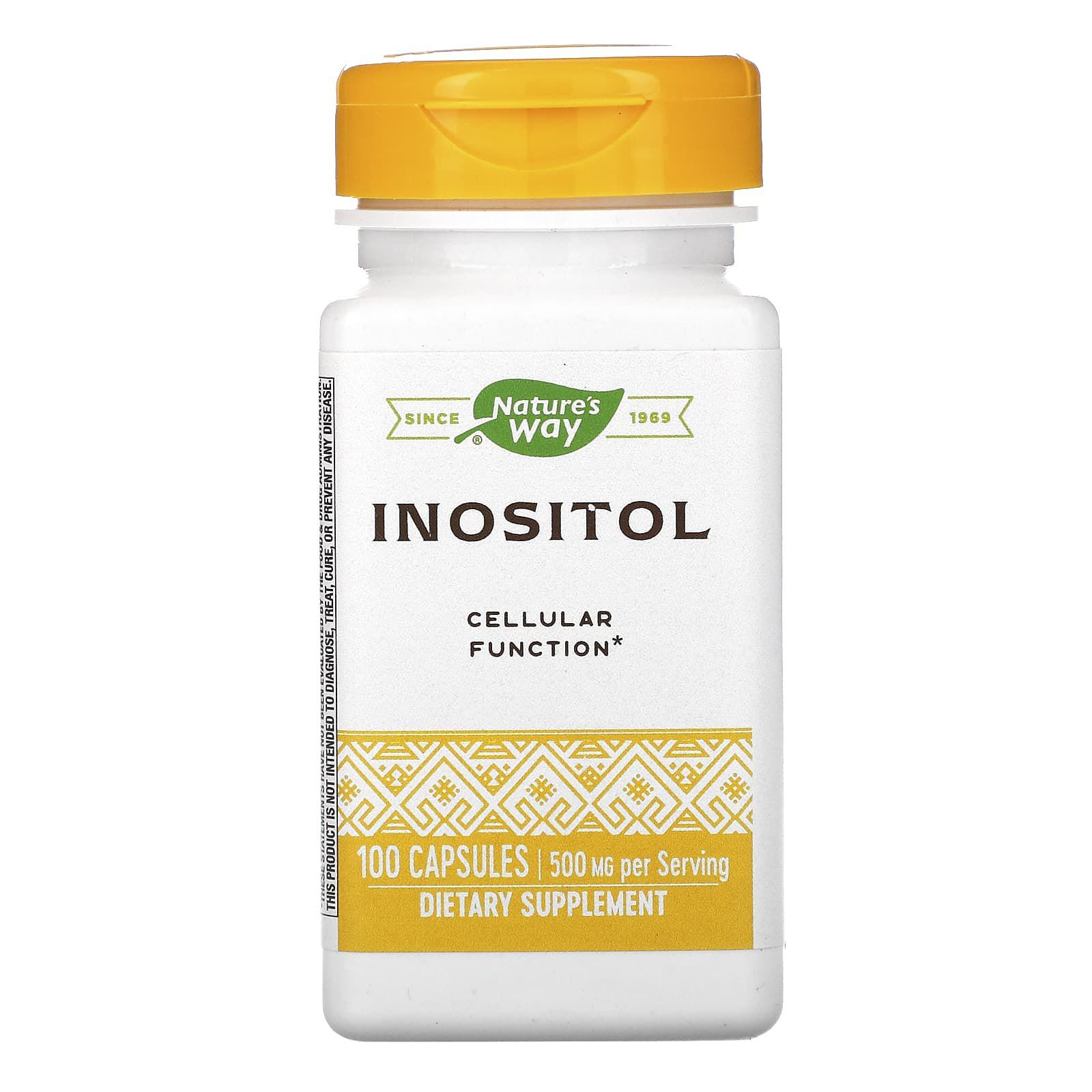 Інозітол Nature's Way 1 капсулу в день Inositol 500 мг, 100 капсул (NWY-40461)