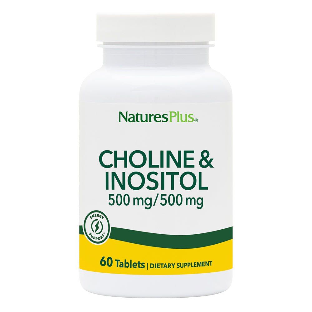 Холін і Інозитол Nature's Plus Choline & Inositol 500/500 мг, 60 таблеток (NAP-02134)