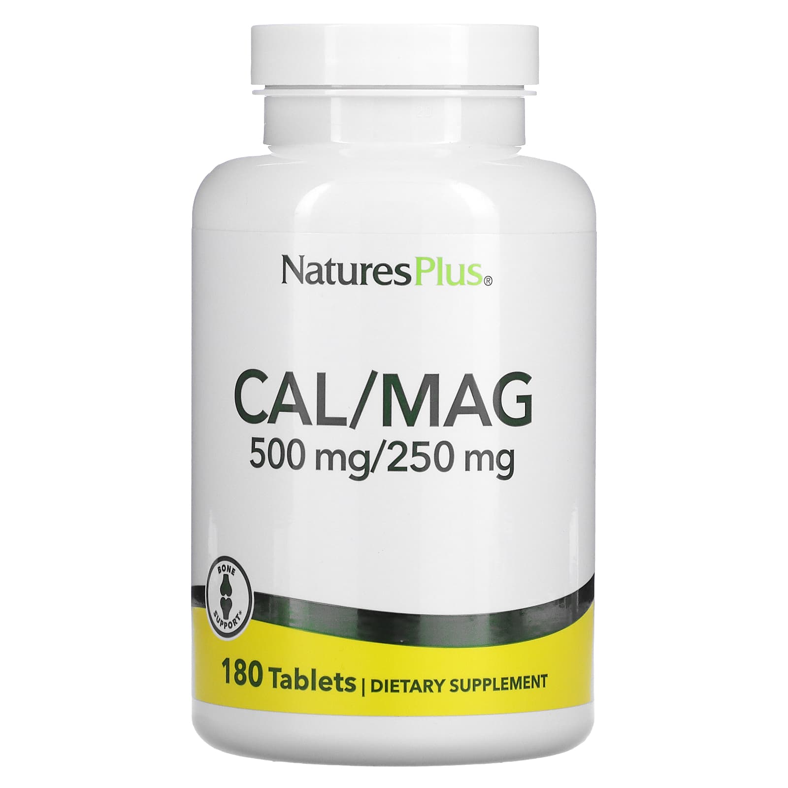 Кальцій і магній Nature's Plus Cal / Mag 500/250 мг, 180 таблеток (NAP-03364)