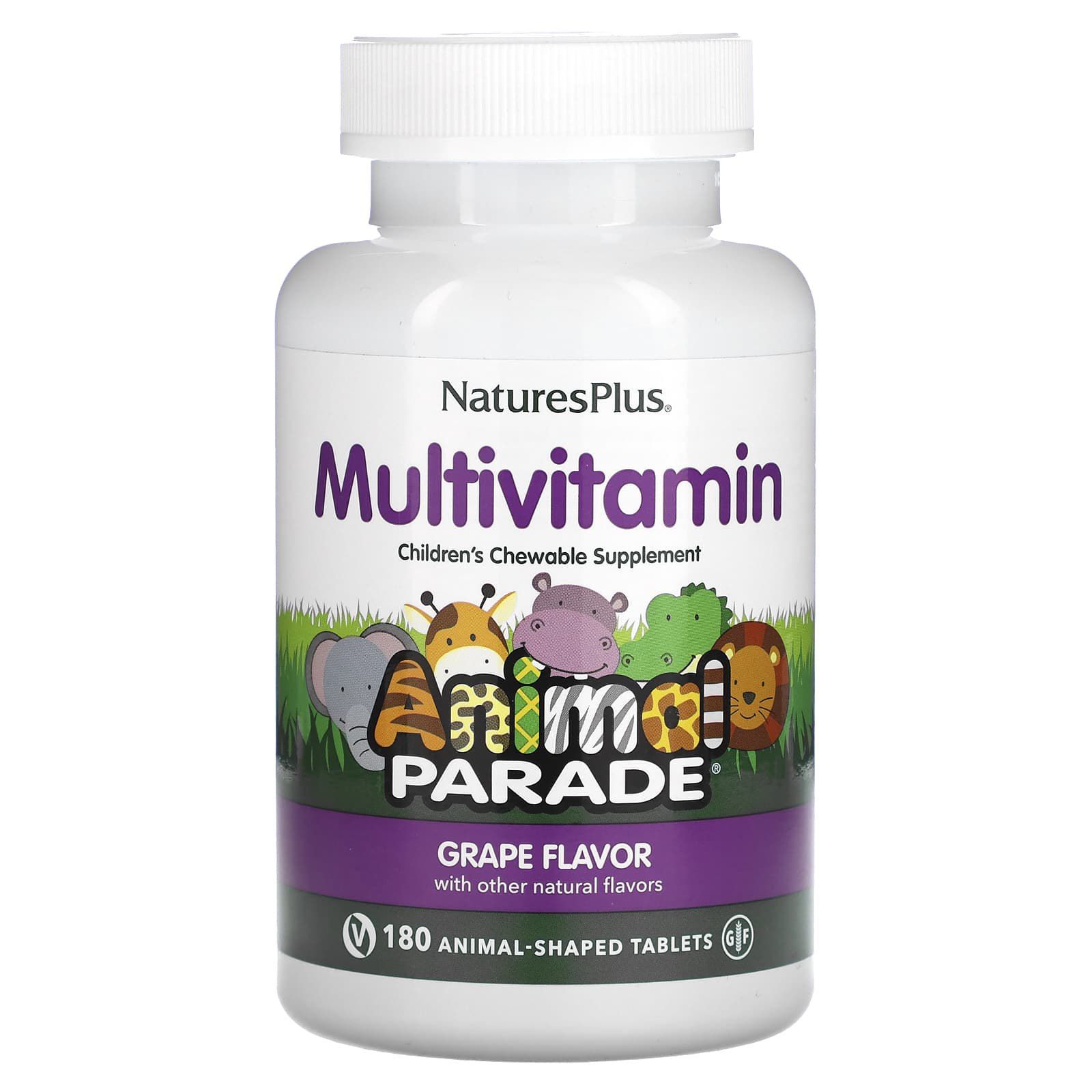 Вітаміни для дітей Nature's Plus Multi-Vitamin and Mineral Animal Parade смак винограду, 180 тварин (NAP-29986)