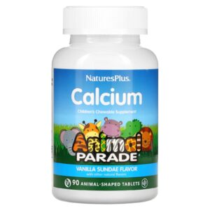 Жувальний кальцій для дітей Nature's Plus Chewable Calcium Animal Parade смак ванілі, 90 таблеток (NAP-29996)