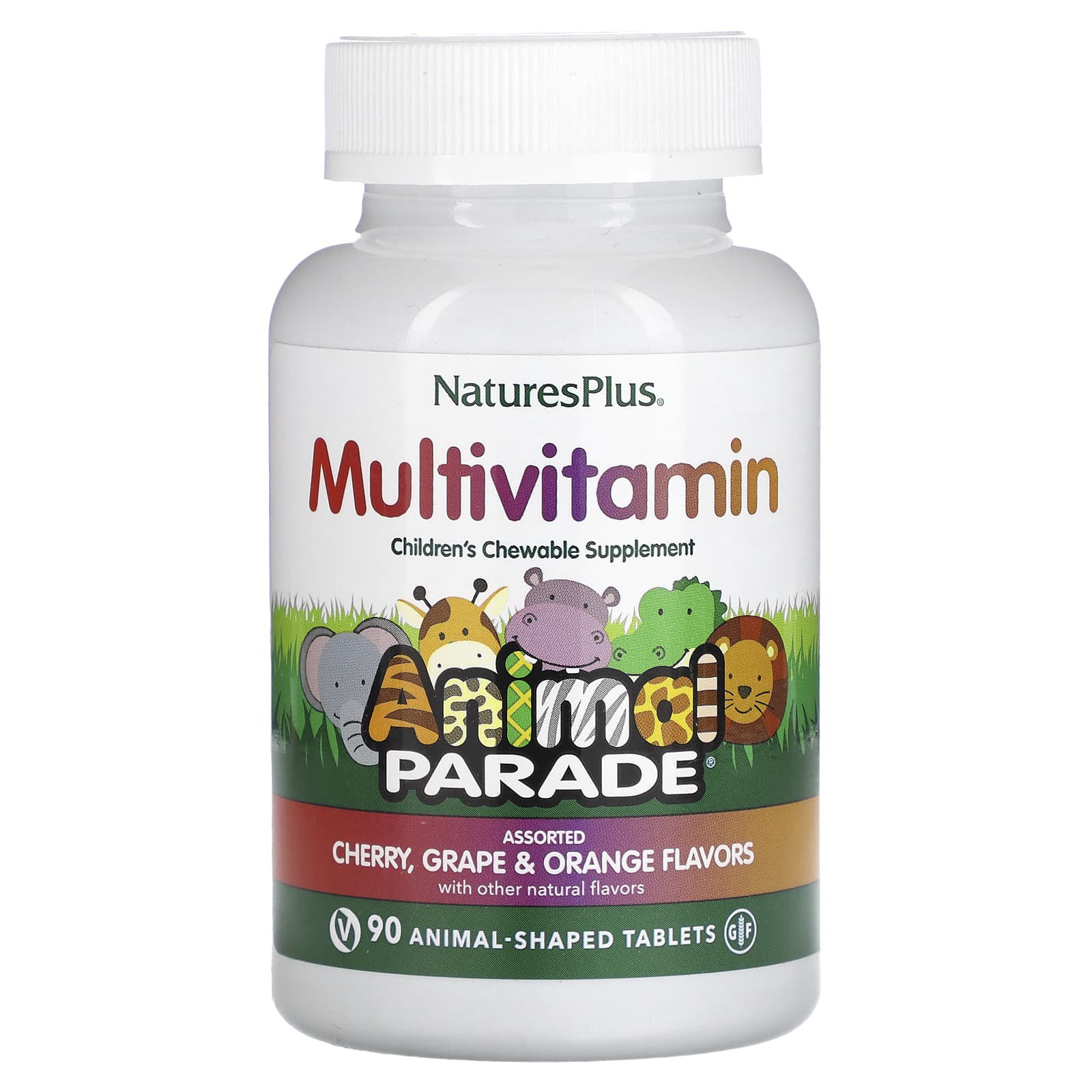 Мультивітаміни та мінерали для дітей Nature's Plus Multi-Vitamin & Mineral Supplement з різними смаками, 90 таблеток у формі тварин (NAP-29980)