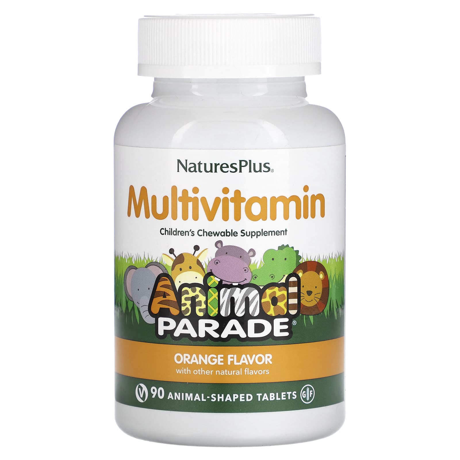 Мультивітаміни та мінерали для дітей Nature's Plus Multi-Vitamin & Mineral Supplement апельсиновий смак, 90 таблеток у формі тварин (NAP-29974)