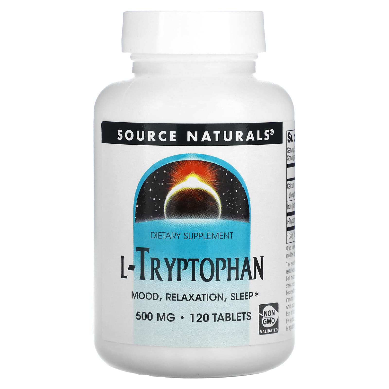 Триптофан Source Naturals L-Tryptophan 500 мг, 120 таблеток (SNS-01980)