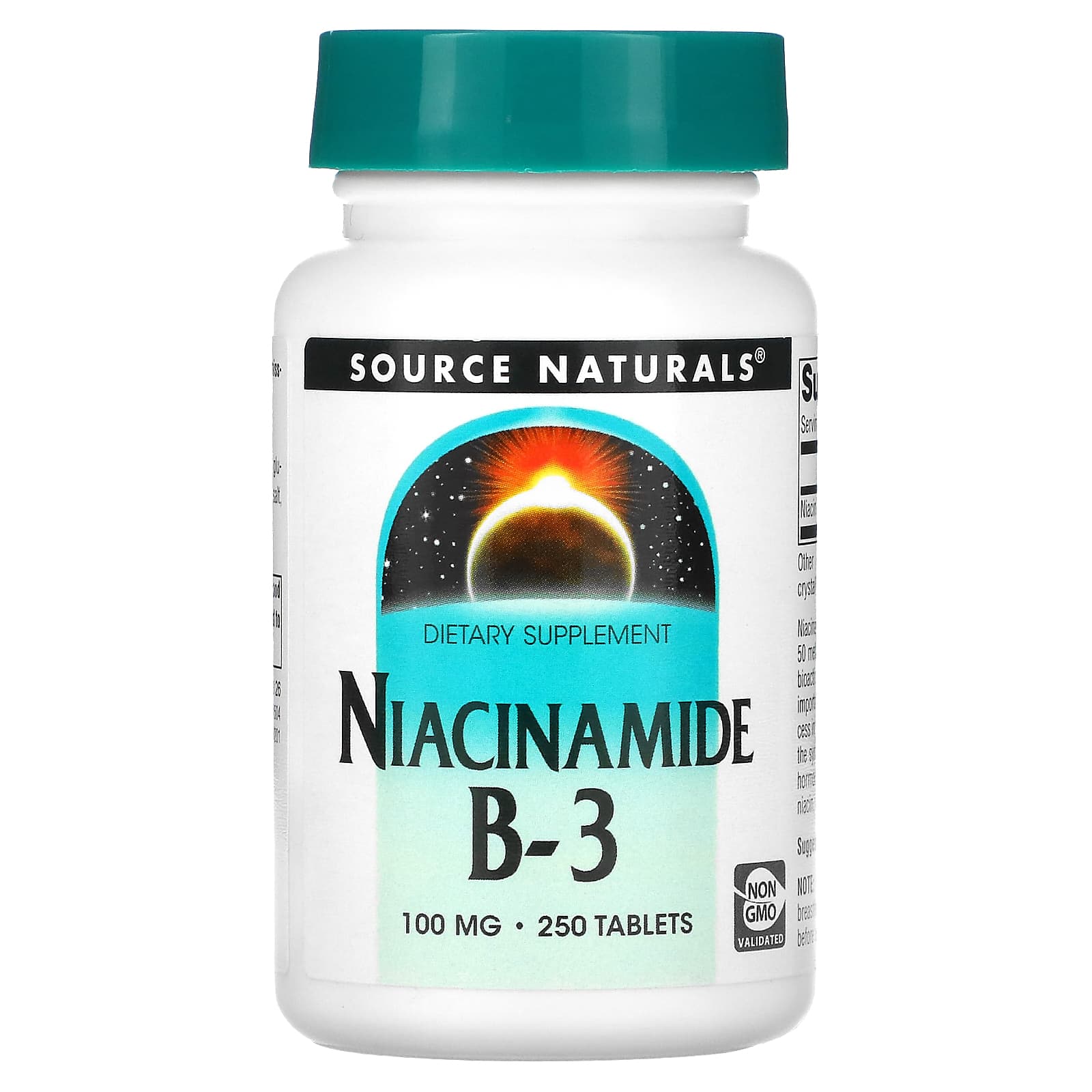 Ніацинамід (В3) Source Naturals Niacinamide B-3 100 мг, 250 таб. (SNS-00504)