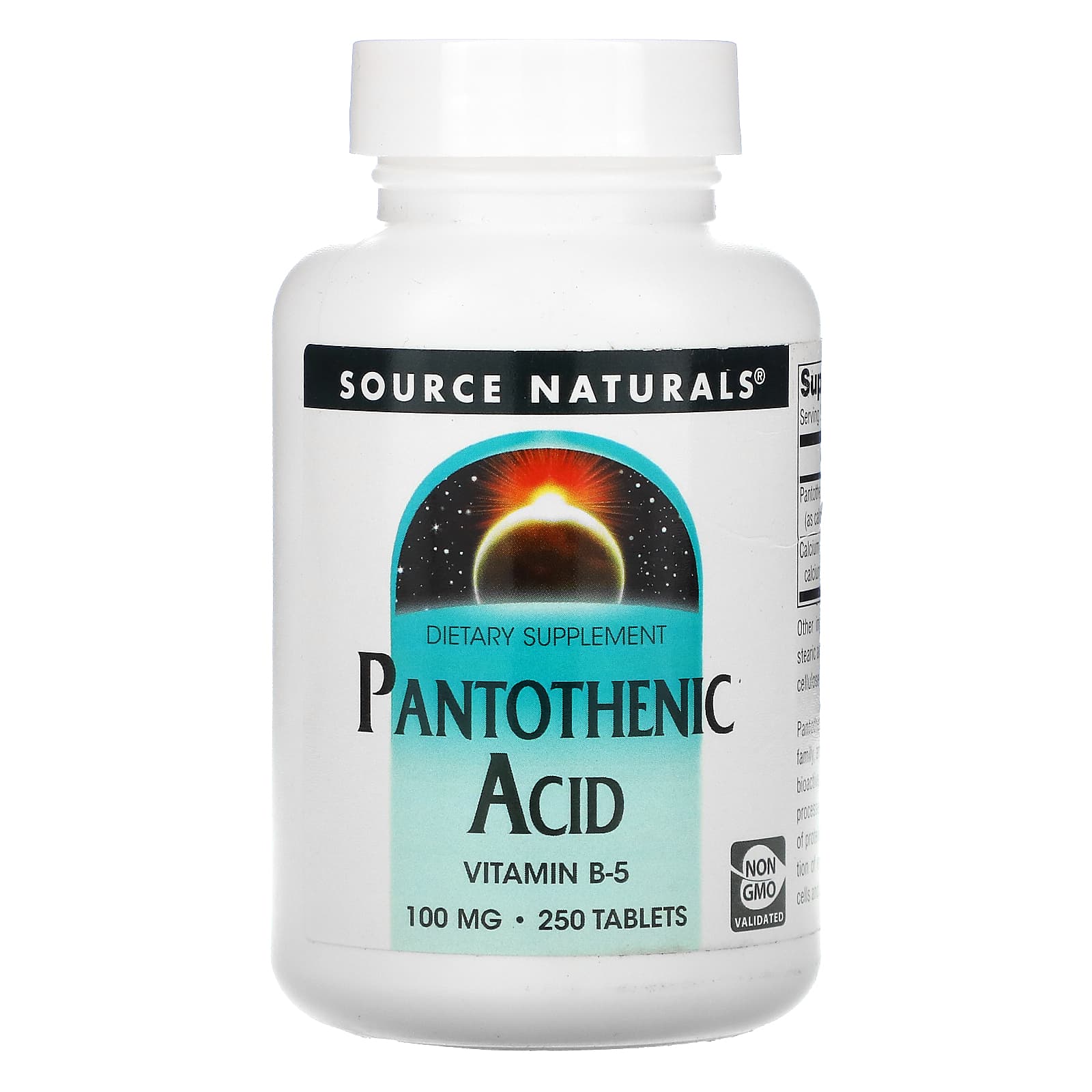 Пантотенова кислота Source Naturals Pantothenic Acid 100 мг, 250 таблеток (SNS-00510)