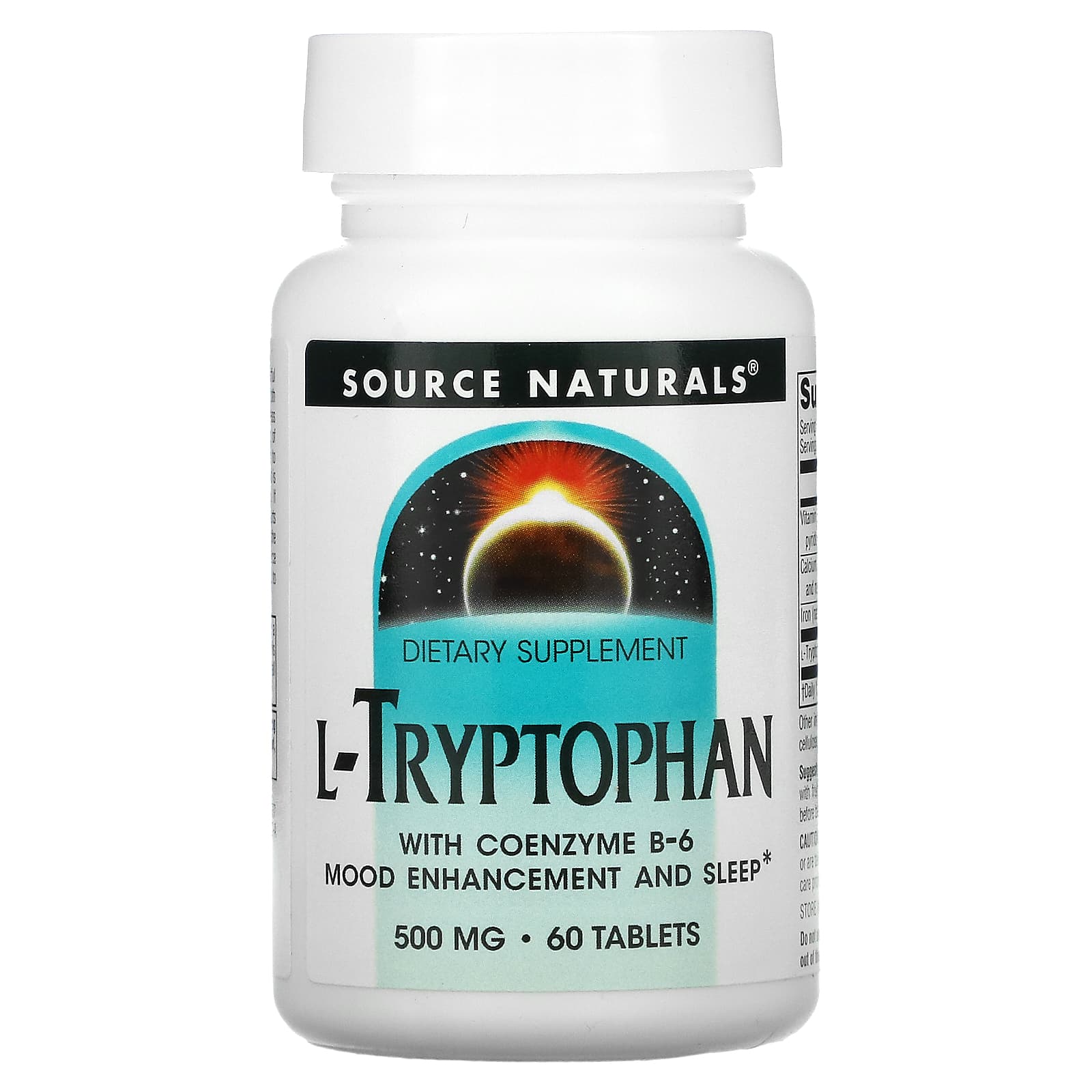 Триптофан коферментной Source Naturals (L-Tryptophan with Coenzyme B-6) 500 мг, 60 таблеток (SNS-01987)