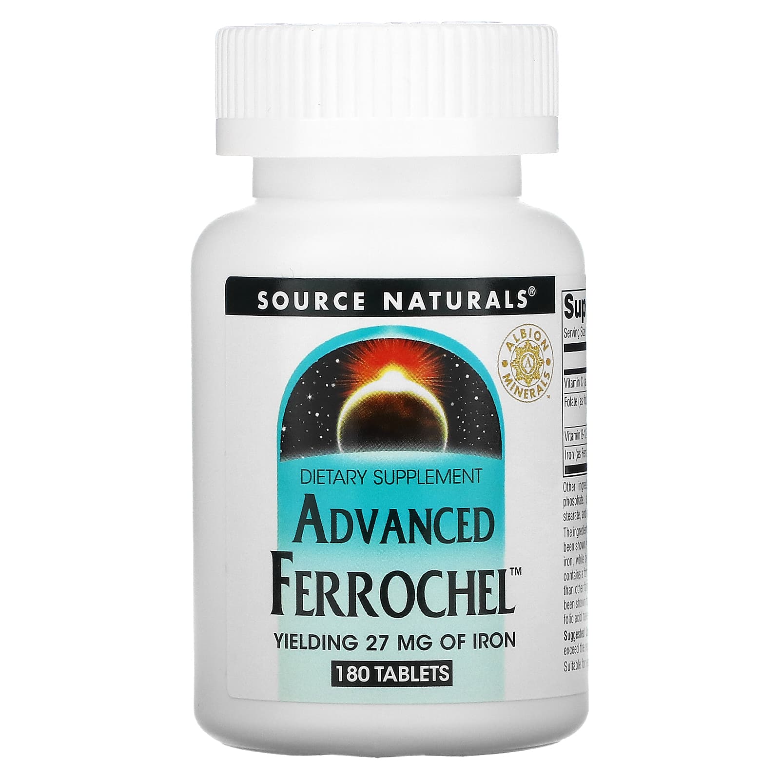 Залізо Source Naturals Advanced Ferrochel, 180 таблеток (SNS-01456)