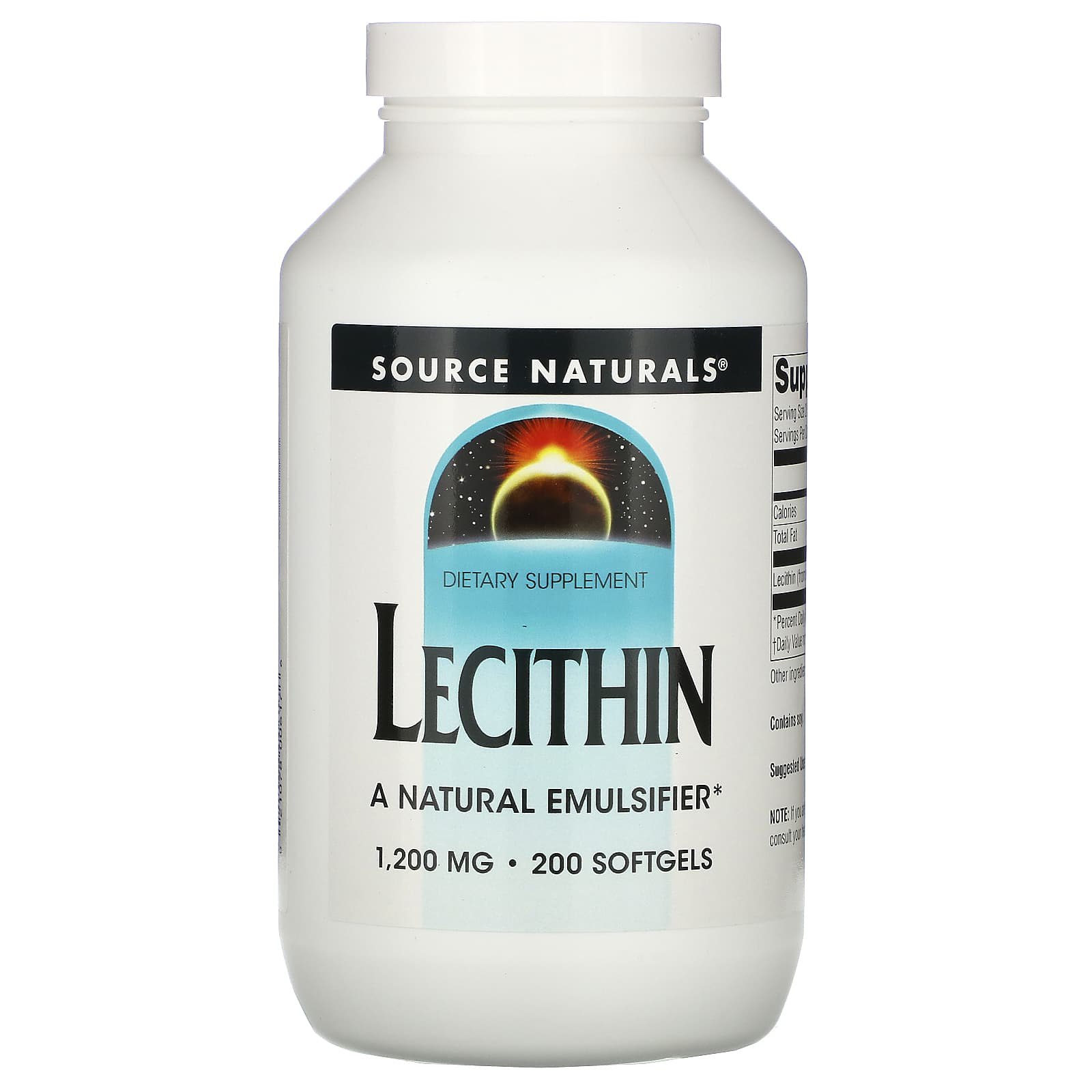 Лецитин Source Naturals Lecithin 1200 мг, 200 капсул (SNS-00617)
