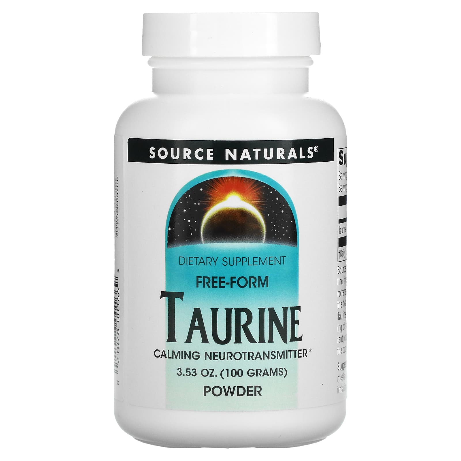 Таурин Source Naturals Taurine Powder порошок, 100 грам (SNS-00166)