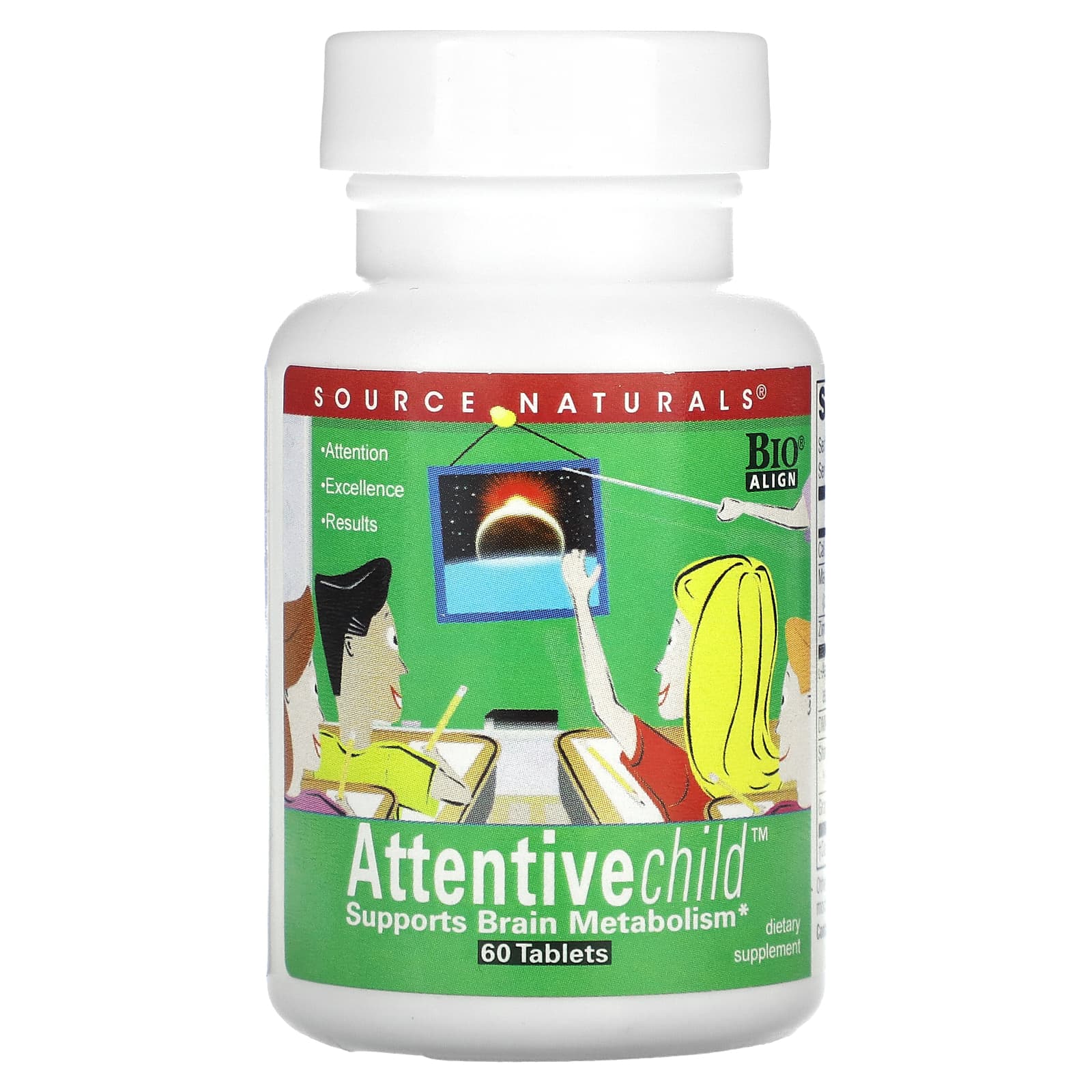 Уважна дитина Source Naturals Attentive Child, 60 таблеток (SNS-01946)