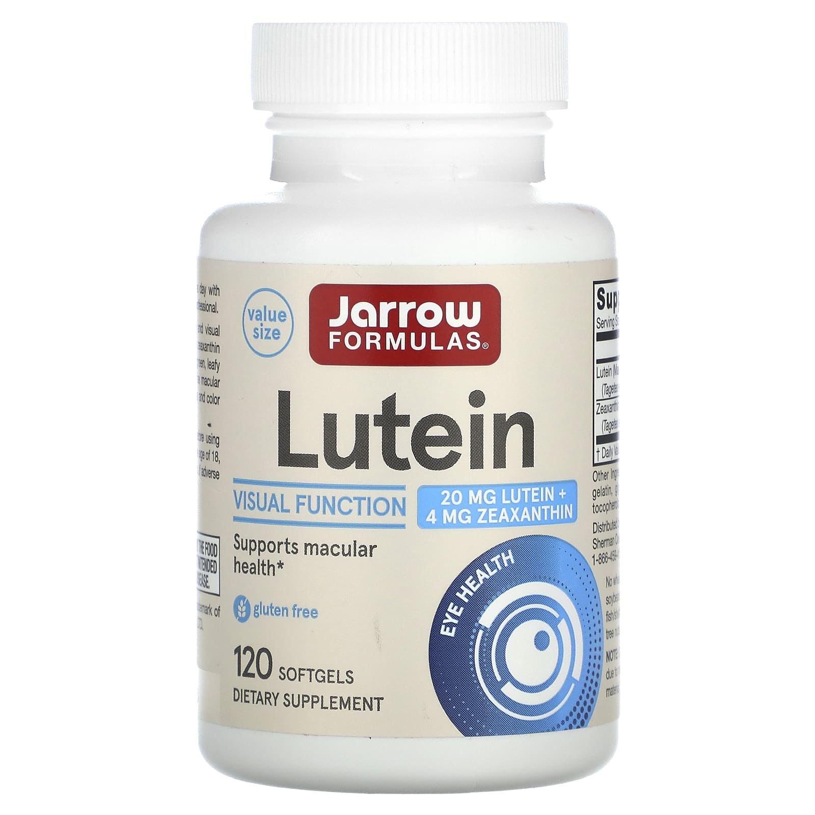 Лютеїн Jarrow Formulas Lutein 20 мг, 120 капсул (JRW-12035)