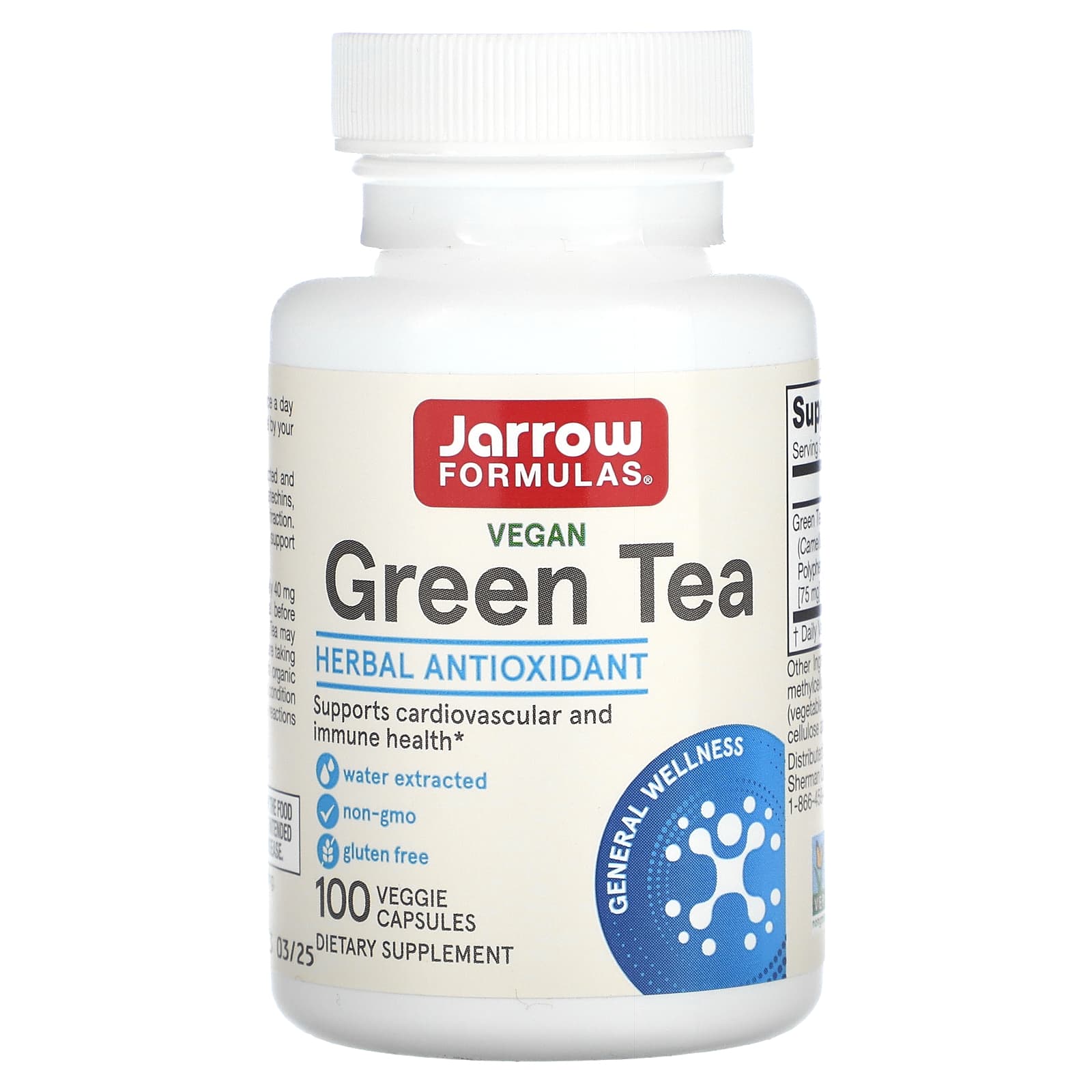 Зелений чай Jarrow Formulas (Green Tea) 500 мг, 100 капсул (JRW-17007)