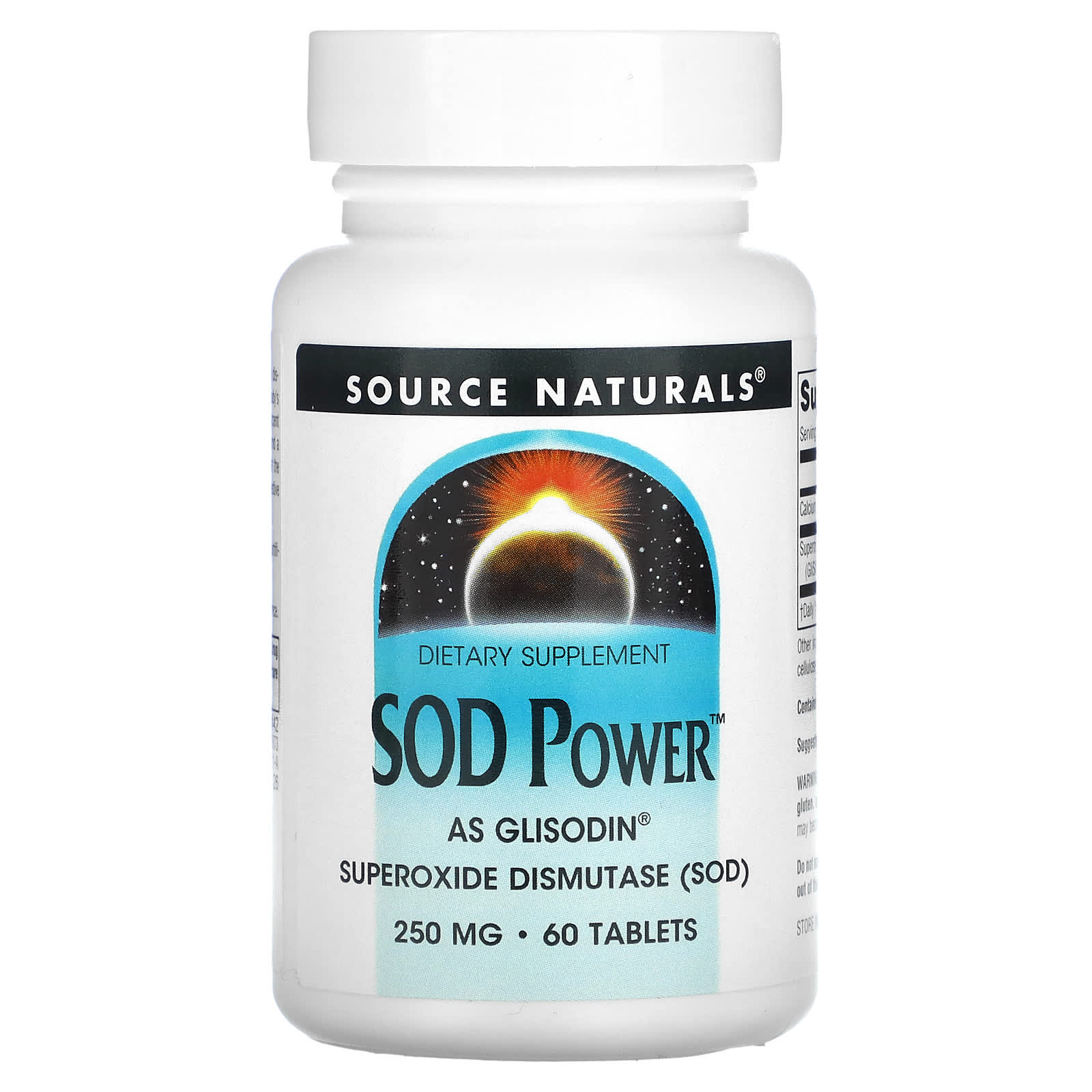 Супероксиддисмутаза СОД Source Naturals SOD 250 мг, 60 таблеток (SNS-01873)
