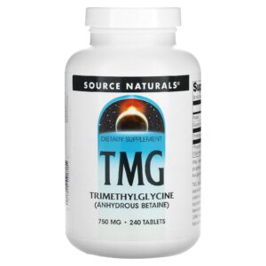 Триметилгліцин Source Naturals (ТМГ) TMG 750 мг, 240 таблеток (SNS-00878)