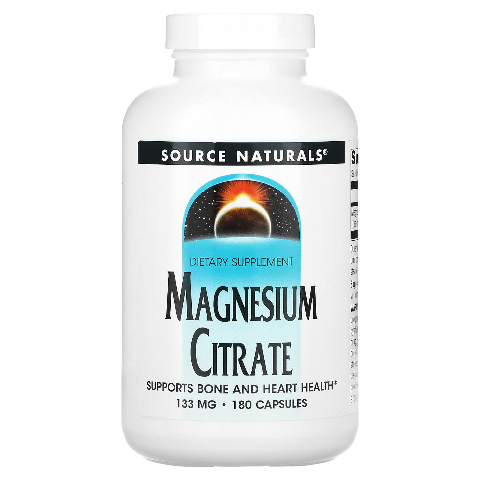 Цитрат магнію Source Naturals Magnesium Citrate 133 мг, 180 капсул (SNS-02100)