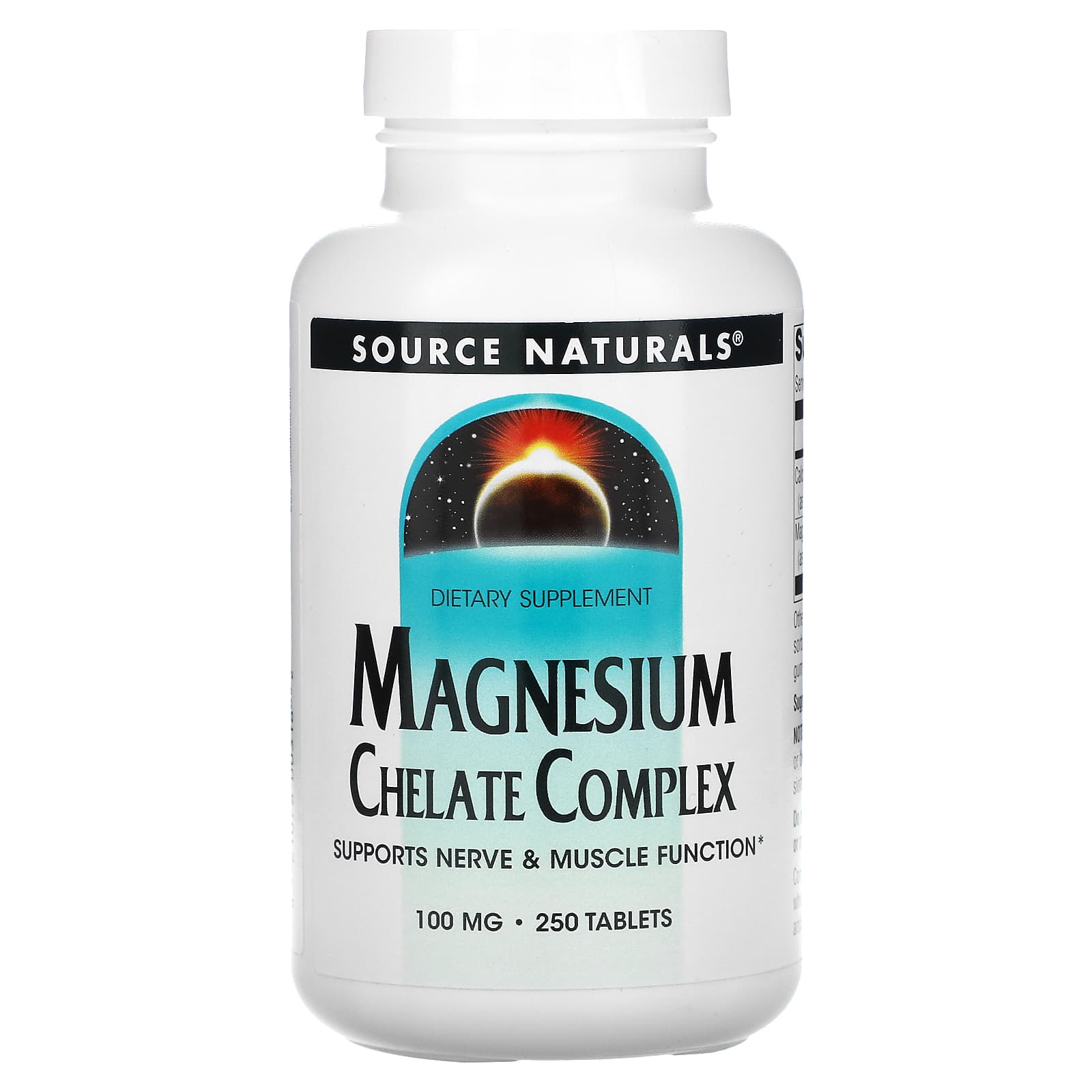 Магній хелат Source Naturals Magnesium Chelate 100 мг, 250 таб. (SNS-00318)