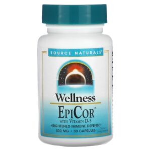 Епікор + вітамін Д3 Source Naturals EpiCor 500 мг, 30 капсул (SNS-02432)