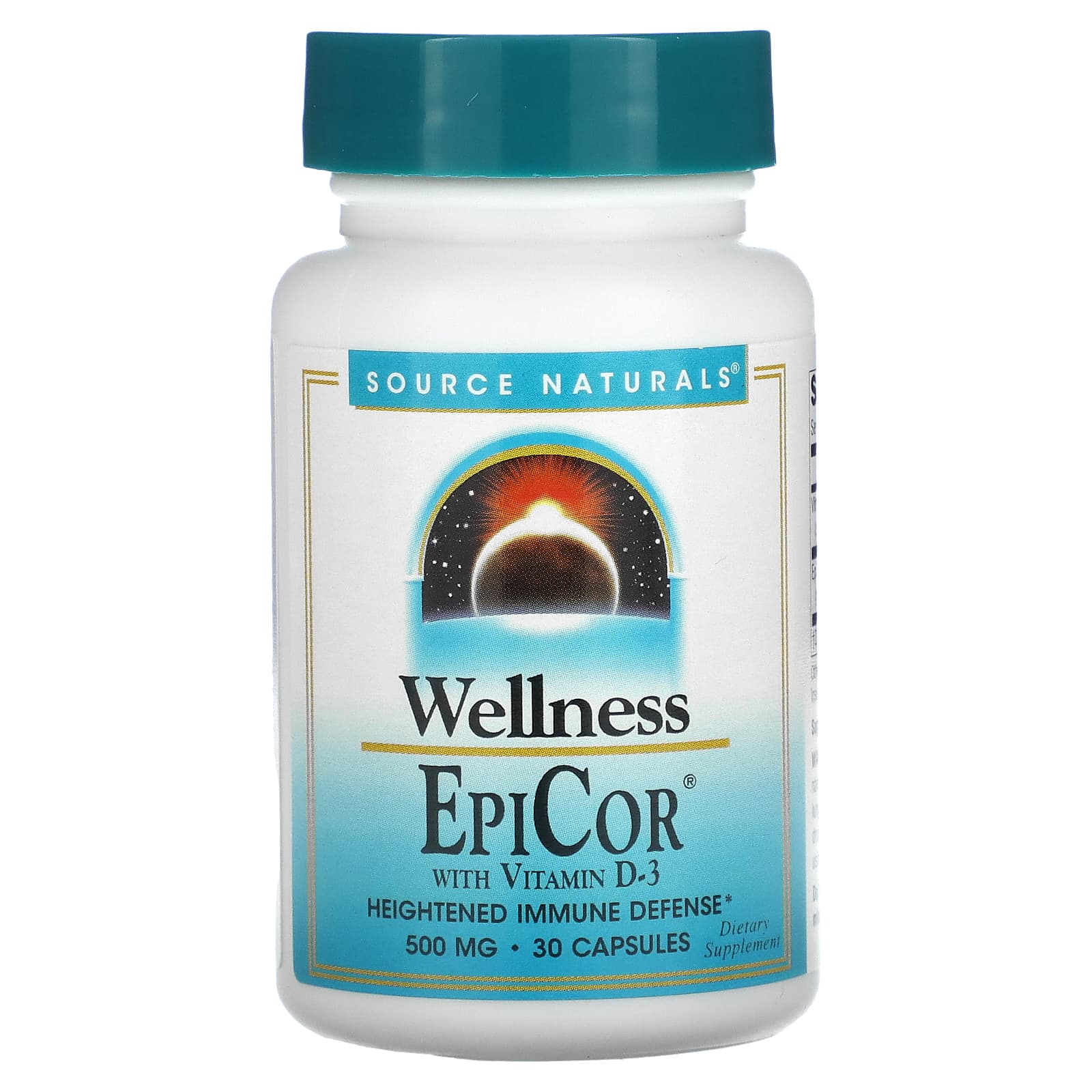 Епікор + вітамін Д3 Source Naturals EpiCor 500 мг, 30 капсул (SNS-02432)